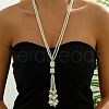 Plastic Pearl Beaded Tassel Y Necklaces for Women FS-WG09D66-03-1