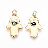 Brass Enamel Pendants KK-T070-76G-1