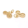 Brass Micro Pave Cubic Zirconia Pendants ZIRC-G167-02G-3