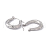 304 Stainless Steel Twist Teardrop Hoop Earrings for Women EJEW-G314-05P-2