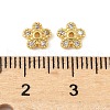 Brass Micro Pave Clear Cubic Zirconia Bead Caps KK-V015-06G-01-2