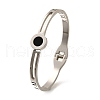 304 Stainless Steel Hinged Enamel Bangles for Women BJEW-F474-41P-4