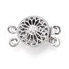 Rack Plating Flower Brass Box Clasps KK-QA183-99P-1