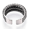 Men's Triple Line Alloy Open Cuff Ring RJEW-N029-091-3