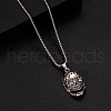 Alloy Ruby Rhinestone Pendant 667 Stainless Steel Chain Necklaces FS-WG7010E-09-1
