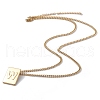 Titanium Steel Initial Letter Rectangle Pendant Necklace for Men Women NJEW-E090-01G-23-2