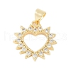 Rack Plating Brass Micro Pave Clear Cubic Zirconia Pendants KK-Z060-10G-1