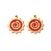 Ion Plating(IP) 304 Stainless Steel Red Enamel Pendants STAS-M102-66G-1