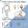 SOFPLATE 400Pcs 4 Colors Zinc Alloy Lobster Claw Clasps FIND-SP0001-35-2