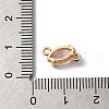 Brass Pave Glass Connector Charms KK-C062-070G-3