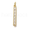 Rack Plating Brass Micro Pave Cubic Zirconia Pendants X-KK-I720-48G-1