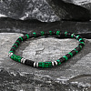 Column Natural Malachite & Black Stone Beaded Stretch Bracelets For Men Women FV0822-3-1