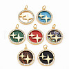 Brass Micro Pave Clear Cubic Zirconia Pendants KK-N227-75-NF-1