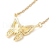Clear Cubic Zirconia Butterfly Pendant Necklace NJEW-O125-55G-2