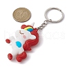 6Pcs 6 Colors Cartoon Unicorn PVC Plastic Keychain KEYC-JKC00664-3