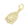 Brass Micro Pave Cubic Zirconia Saint European Dangle Charms KK-D325-27G-06-2