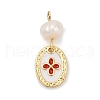 Natural Cultured Freshwater Pearl & Brass Pendants KK-U062-14G-02-1