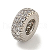 Rack Plating Brass Cubic Zirconia European Beads KK-L215-003P-2