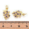 Brass Micro Pave Cubic Zirconia Pendants KK-N265-27G-3