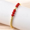 ABS Imitation Pearl Round Beads Stretch Bracelets for Women BJEW-D317-12B-G-3