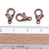 Red Copper Tone Zinc Alloy Lobster Claw Clasps X-E102-NFR-5