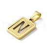 304 Stainless Steel Alphabet Pendants STAS-S152-01G-N-2