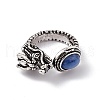 Dragon Head Natural Kyanite Cuff Rings RJEW-G273-03AS-04-2