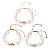 3Pcs Natural Mixed Cowrie Shell Bead Braided Bead Bracelets BJEW-JB11862-2