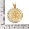 Ion Plating(IP) 304 Stainless Steel Micro Pave Clear Cubic Zirconia Pendants STAS-K281-01G-4