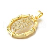 Brass Micro Pave Cubic Zirconia Pendants KK-Z104-14G-2