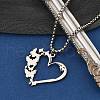 201 Stainless Steel Laser Cut Heart Butterfly Pendant Box Chain Necklaces for Women NJEW-Q004-06P-2