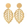 304 Stainless Steel Dangle Stud Earrings for Women EJEW-U054-02G-2