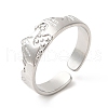 304 Stainless Steel Mountain Open Cuff Ring for Women RJEW-E063-09P-1