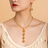 Elegant Alloy Hollow Round Bead Tassel Earrings & Necklaces Set for Women QL2012-3
