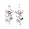 Brass Micro Pave Cubic Zirconia Pendants KK-N257-25P-1