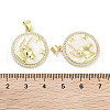 Brass Micro Pave Clear Cubic Zirconia Pendants KK-L213-010G-08-3