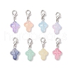 Transparent Glass Cross Pendant Decorations HJEW-JM03349-01-2