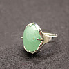 Oval Natural Green Aventurine Adjustable Ring FIND-PW0021-05D-1