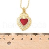 Brass Micro Pave Clear Cubic Zirconia Scared Heart Pendant Necklaces NJEW-D306-05G-3