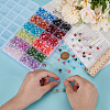 FINGERINSPIRE 600Pcs 12 Colors Transparent Crackle Baking Painted Glass Beads Strands DIY-FG0006-66-3
