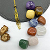 Mixed Gemstone Nuggets Macrame Pouch Pendant 201 Stainless Steel Chain Necklaces FS-WG7A779-20-1