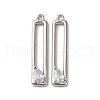 Brass Micro Pave Clear Cubic Zirconia Pendants KK-Z112-35P-1