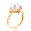 Brass Micro Pave Clear Cubic Zirconia Adjustable Ring Settings KK-T076-10G-7