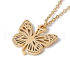 Initial Letter with Butterfly Pendant Necklace NJEW-C026-01G-J-3