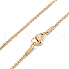 Natural Quartz Flat Round Pendant Necklace with 304 Stainless Steel Snake Chain NJEW-K244-06G-6