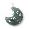 Natural Green Aventurine Copper Wire Wrapped Pendants PALLOY-JF02686-03-1
