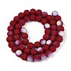 Frosted Opaque Glass Beads Strands GLAA-T032-P8mm-MBB23-2