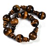 Natural Tiger Eye 3-Hole Guru Beads Strands G-H064-E04-01-3
