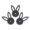 PU Leather Bunny Fabric Beads FIND-T020-058-1