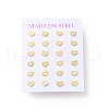 304 Stainless Steel Tiny Heart Stud Earrings with 316 Stainless Steel Pins for Women EJEW-J043-05G-3